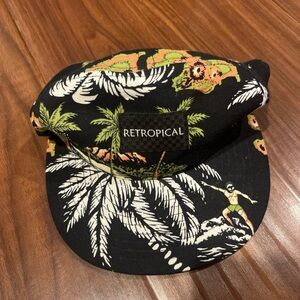 Black Tropical Print Hat